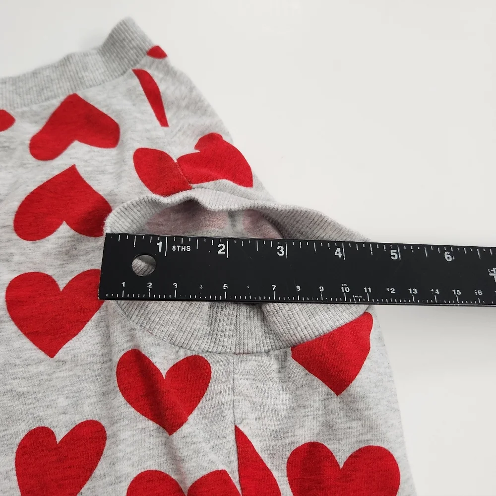 Hearts dog sweater in gray‎ Size XL